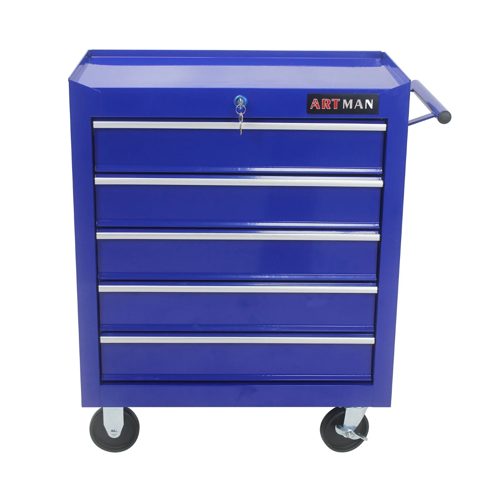 

Tool cart with wheels 5 drawers,multifunctional rolling tool cart,locking tool storage organizer cart for garage,warehouse,blue