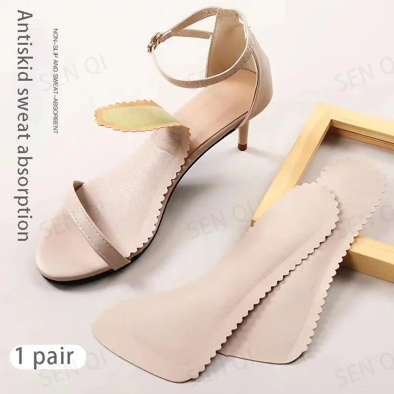 

1 пара семиточечных стельок для сандалий, подушечки для женщин, противоскользящие, впитывающие пот, обувь на высоком каблуке, наклейки с мягкой подошвой, удобные