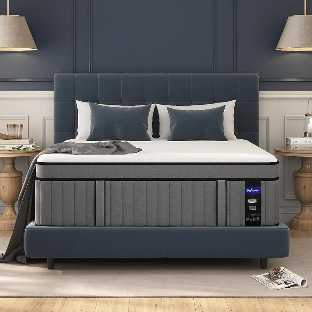 

Queen Size Mattr 16 H, Gel Memory Foam Hybrid Firm Queen Bed Mattr In A Box With Independent Pocket Spring, Pressure & Ba Pain