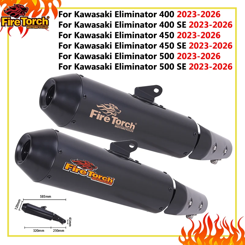 

Slip On For Kawasaki Eliminator 400 SE 450SE Eliminator 500 SE 2023 - 2026 Motorcycle Exhaust Escape Muffler Removable DB Killer