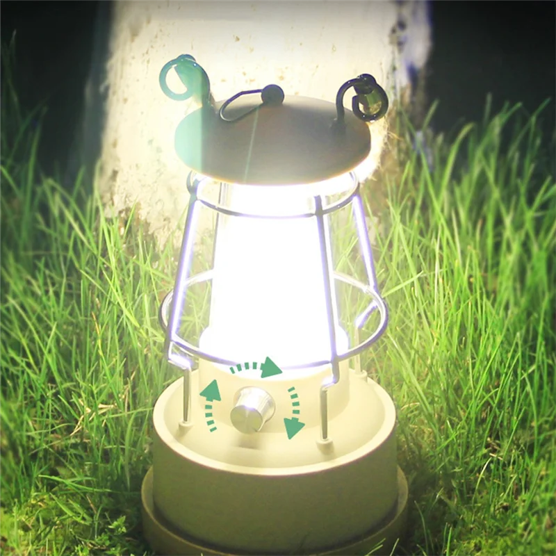 New Multifunctional Retro Camping Lamp Camping Lamp Atmosphere Stepless Dimming Horse Lamp Charging Dual-Purpose