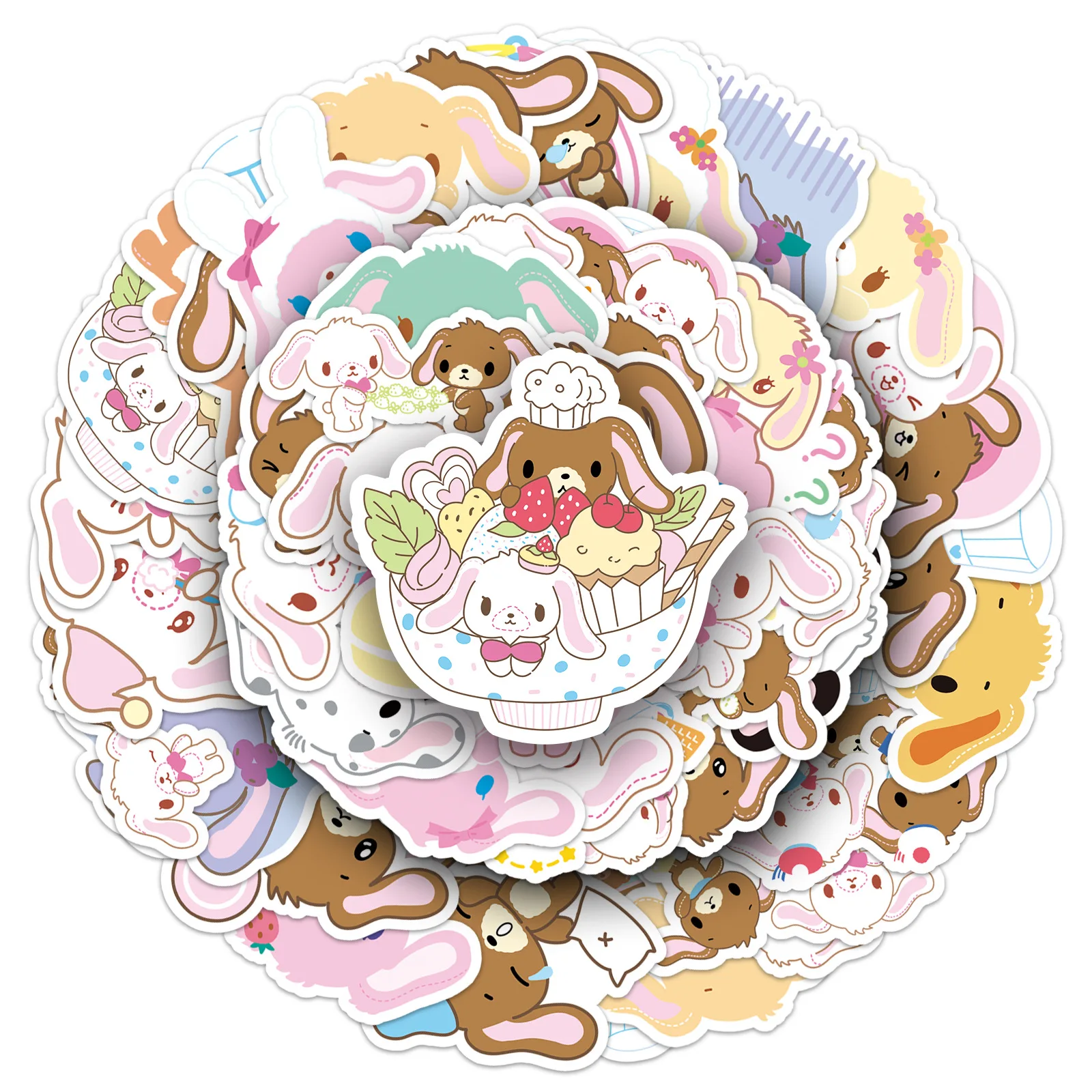 10/30/50 pçs açúcarbunnies dos desenhos animados adesivos shirowo kurousa graffiti kawaii sanrio decalques portátil guitarra carro bicicleta decoração brinquedo