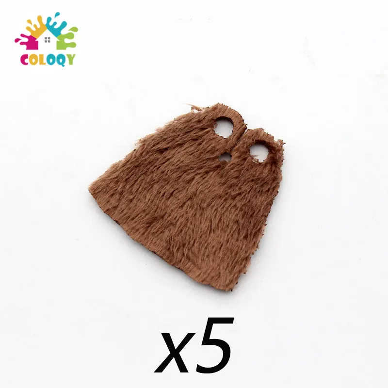 MOC 빌딩 블록 피규어 액세서리 착용 작은 입자 느슨한 조각 플러시 망토 인조 모피 코트 망토 전투 가운