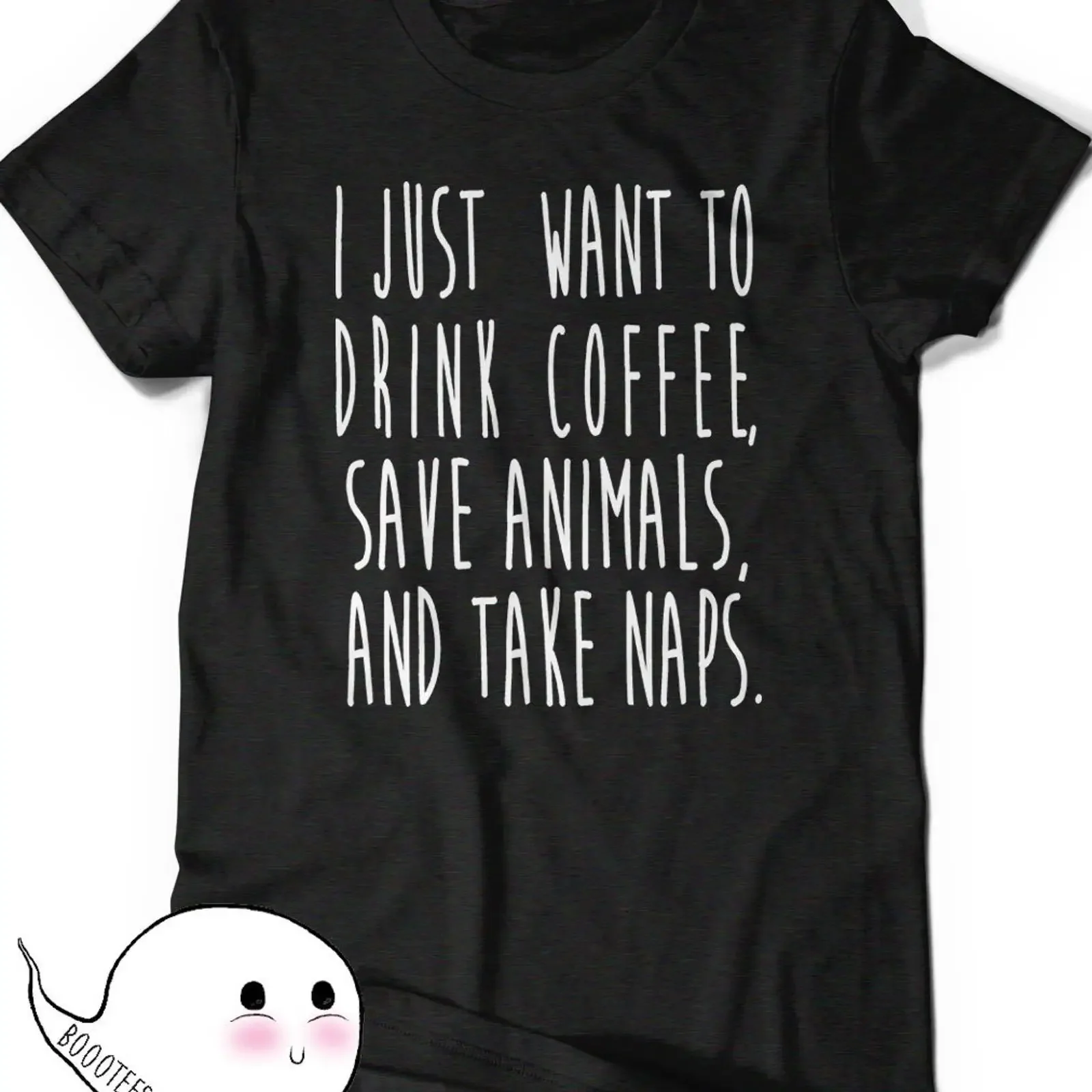 Coffee Animals Naps T Shirt Animal Adoption Foster Pet vintage Washed Breathable designer clothes Stylish Stretched Comfortable