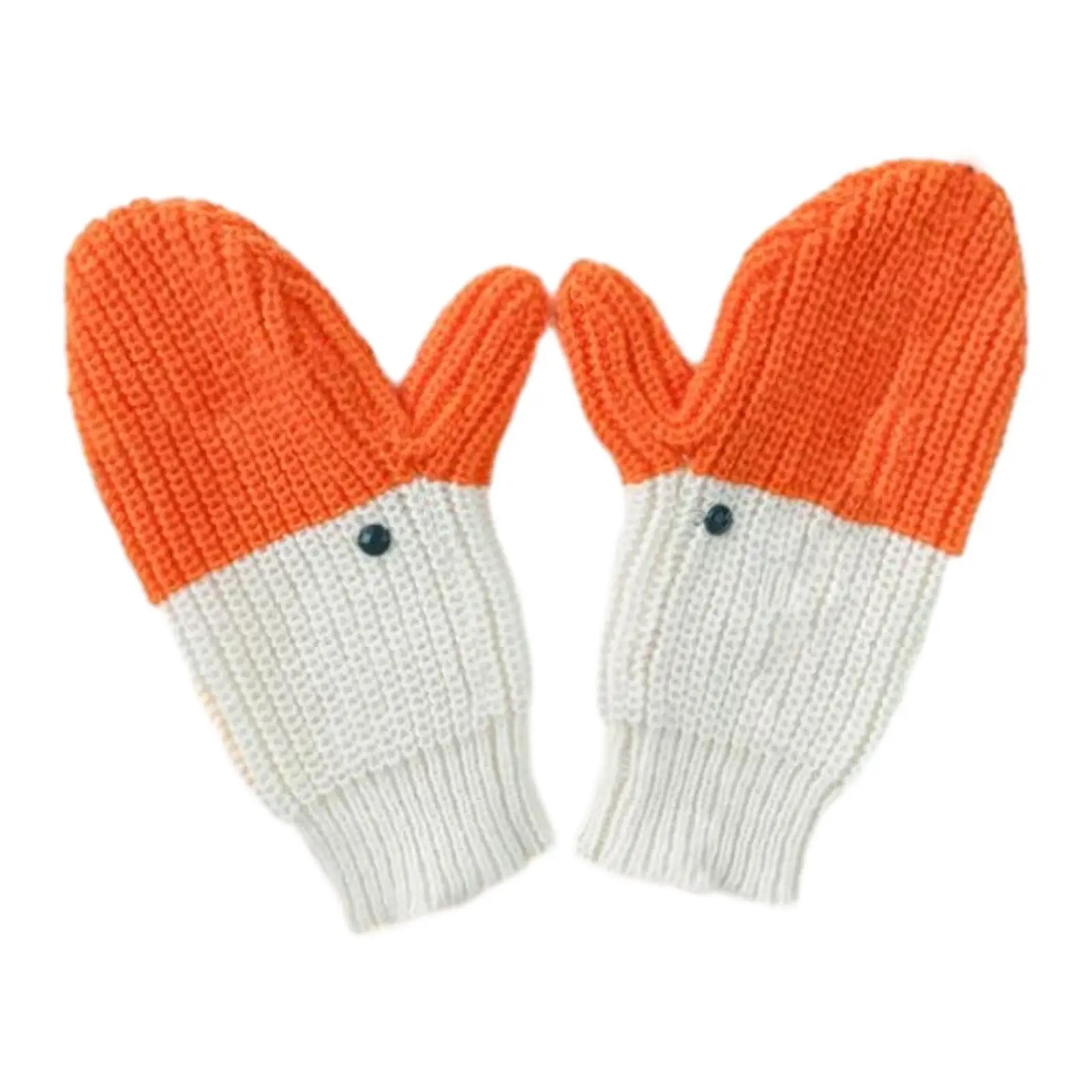 Fun Swan Shaped Gloves Knit Cartoon Comfortable Full Fingers Knitted Gloves Winter Mittens for Cosplay Climbing