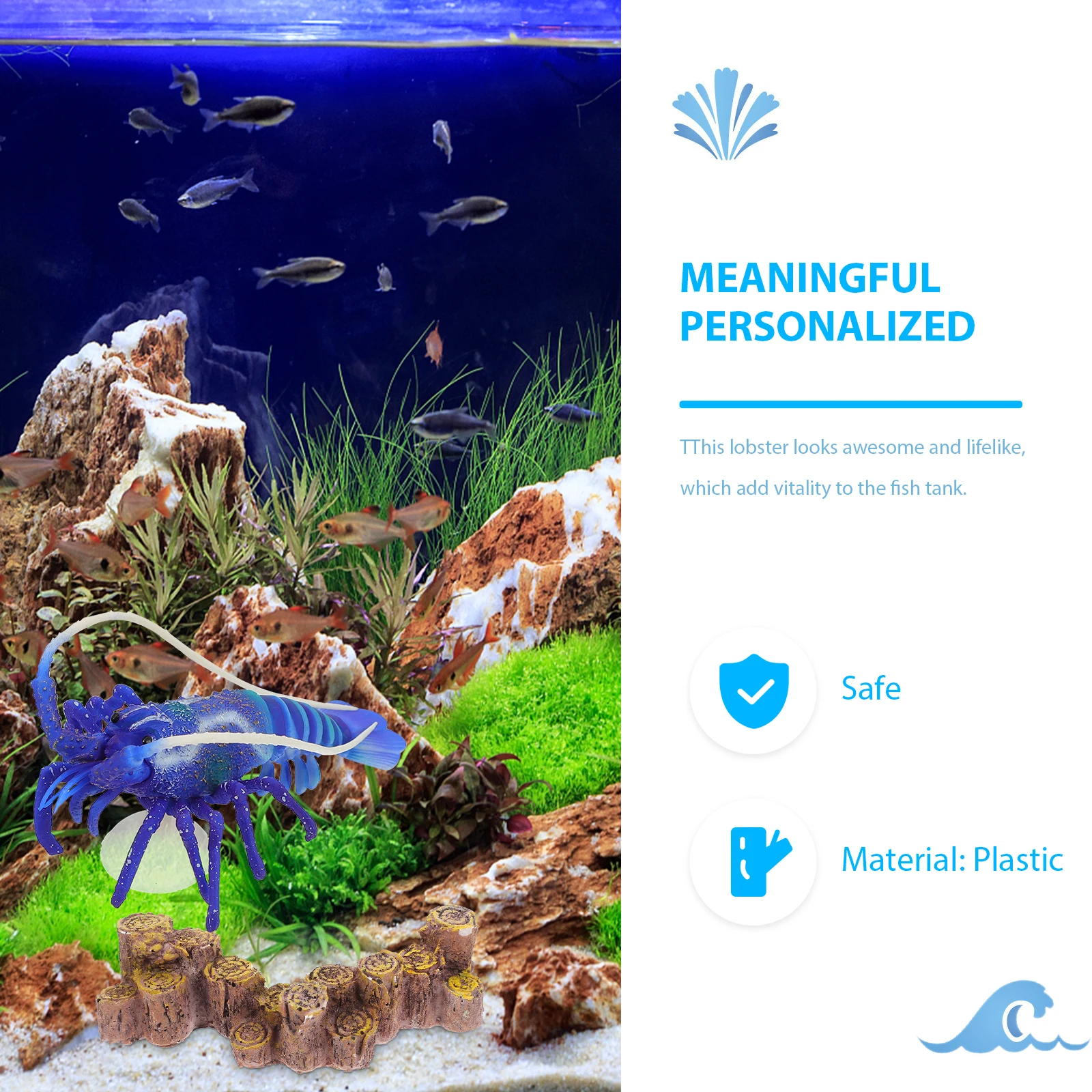 

1Pcs Realistic Plastic Lobster Decor for Fish Tank Aquarium Landscape Ornament High Degree of Simulation Safe Water Environment