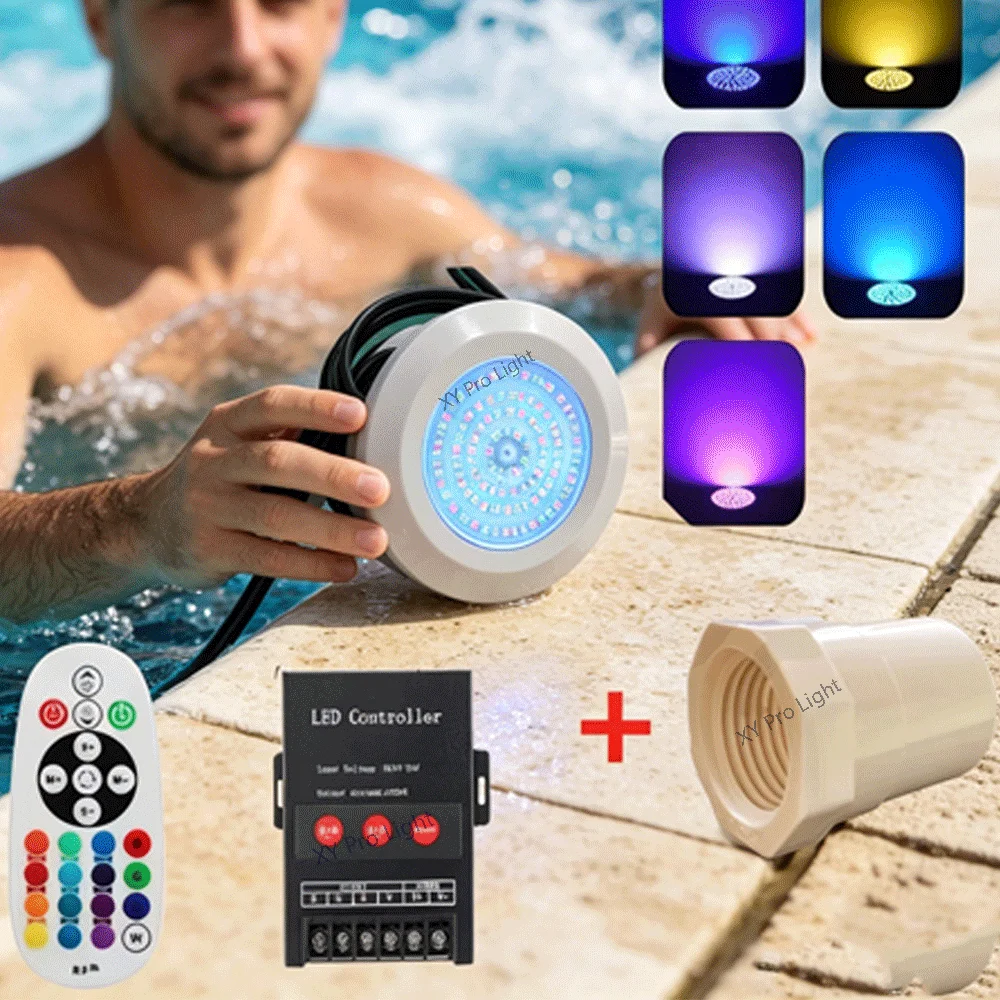 

Upgrade Pool RGB LED Light,IP68 Waterproof, DC12V 9W 12W, Outdoor/Indoor Underwater, Fountain, Landscape, Piscina Luz Spotlight