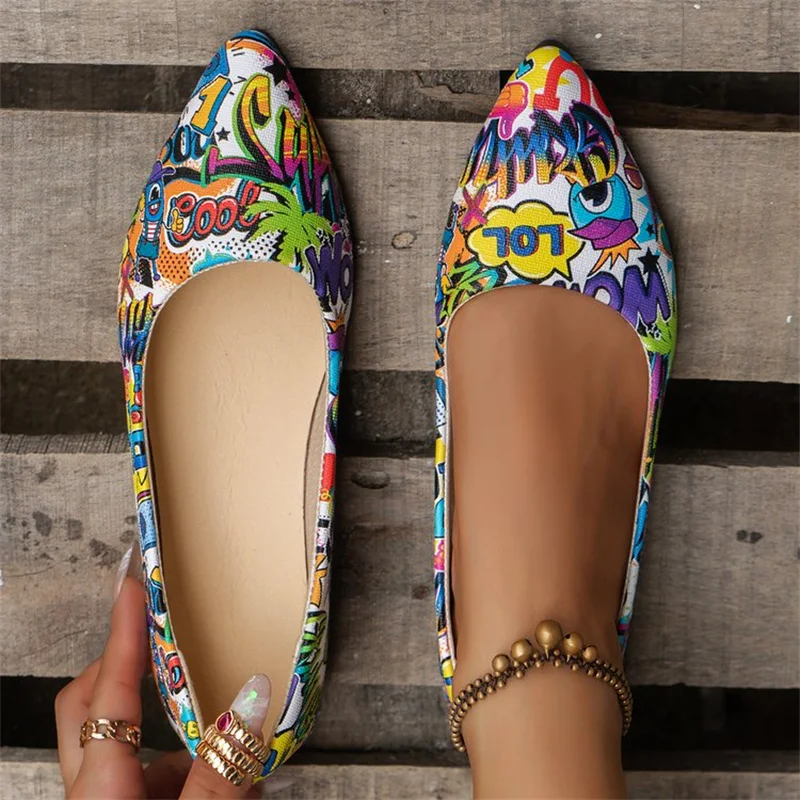 Pointed Toe Casual Ballet Flats 2024 High Quality Autumn Women\'s Shoes Mixed Colors Slip-On Concise Flats Zapatos Planos