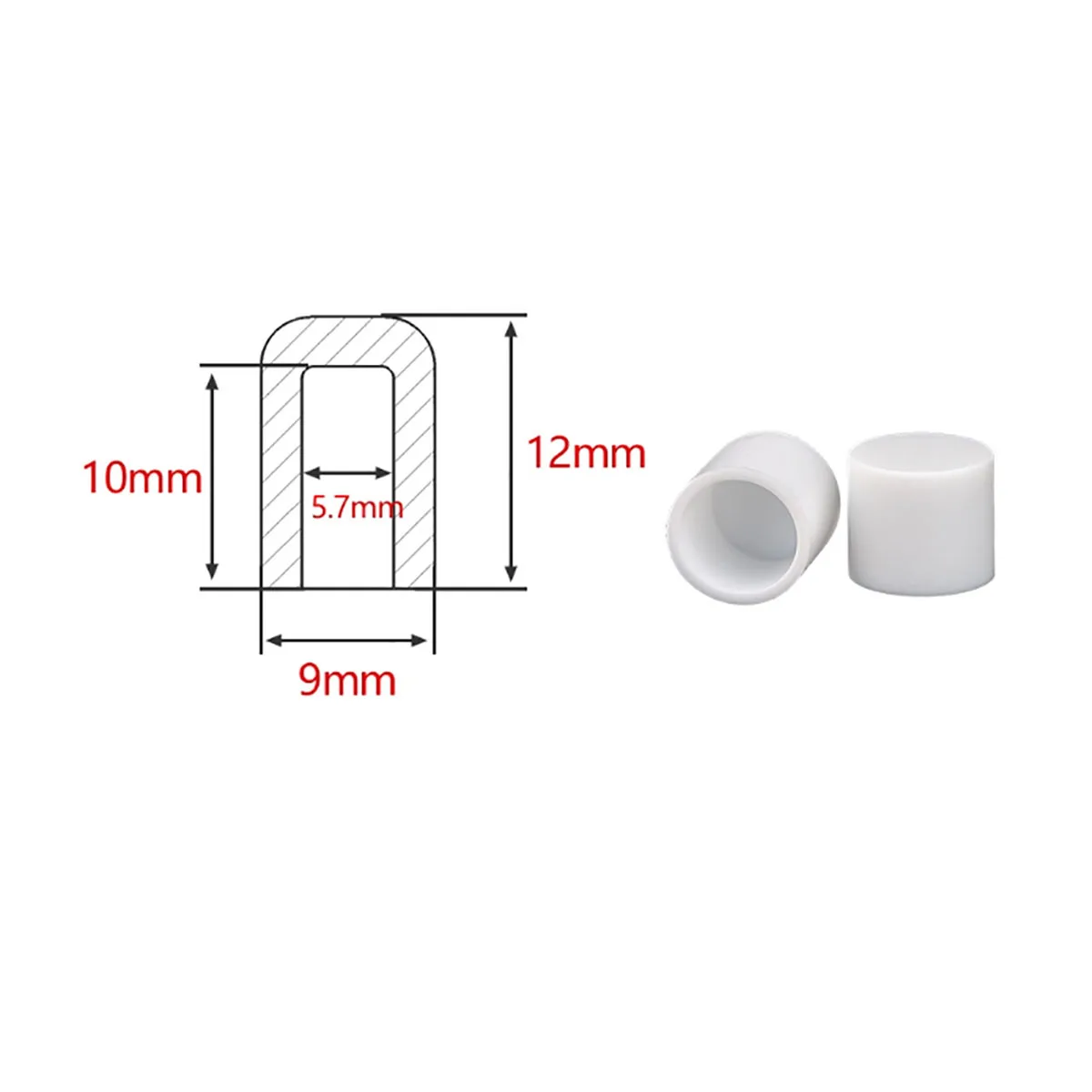 

Black/white Circular End Cap Silicone Tube Cover Dustproof Sealing Protective Gasket, Suitable for Tube Bolt Furniture 3-102.5mm