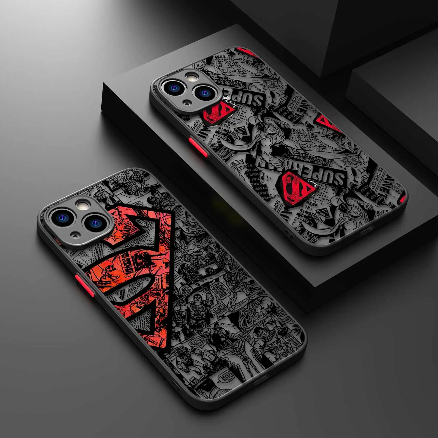 S-Superman Batman Comics Clear Matte Phone Case For iPhone 15 11 14 13 12 Pro Max Mini X XR Xs 8 7 Plus 6 6S Cover Bumper Funda