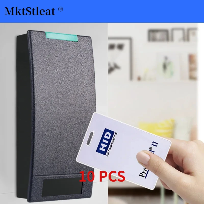 MktStleat H- ID  Thick Card, Thick Card, Pure White Card, HID PROX II, T5577, 125Khz, 10 Pcs