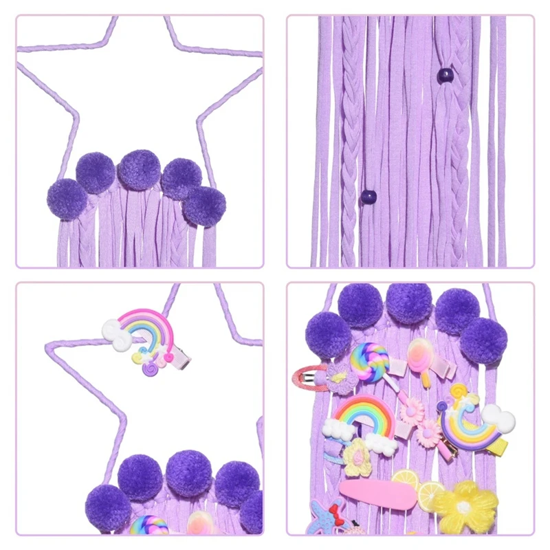 أقواس شعر 5 نجوم مدببة حزام تخزين للفتيات ، ديكور معلق على الحائط ، مشابك ، منظم رباط شعر ، حامل شريط ، ساخن