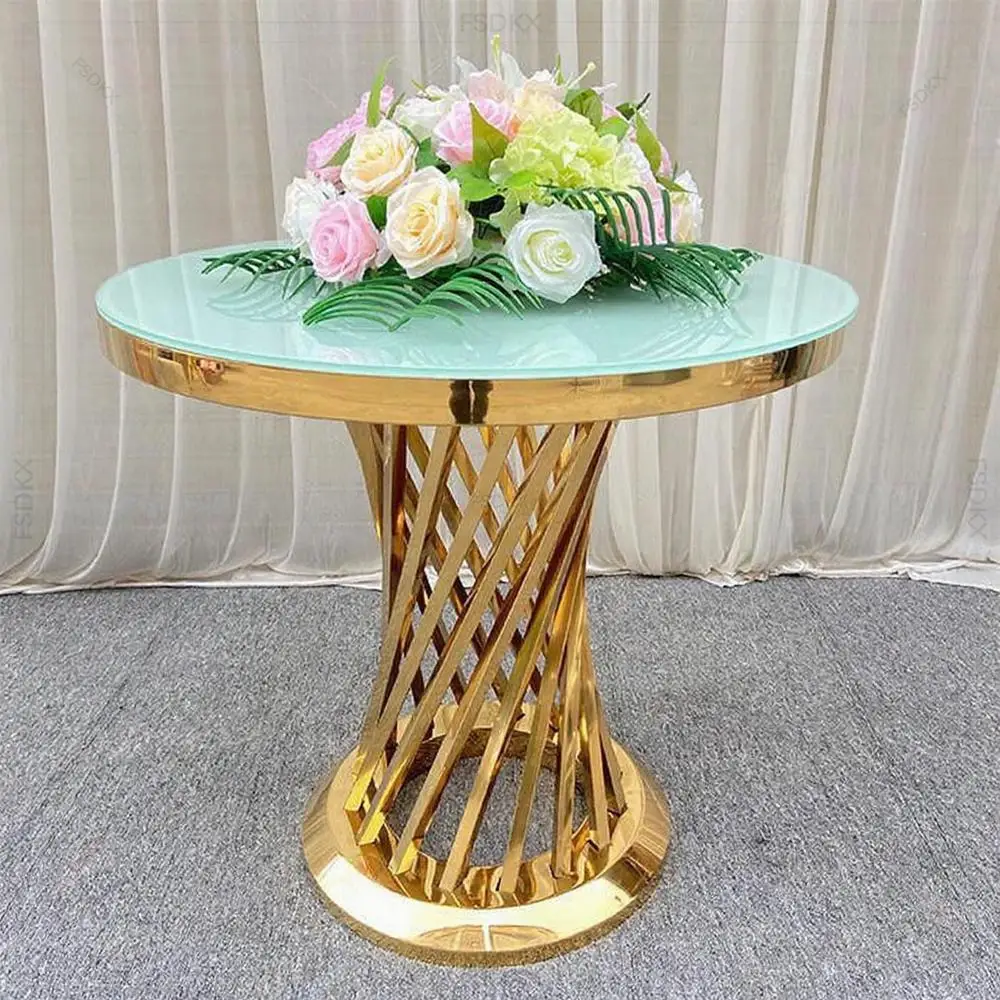 FSDKX Hotel Hochzeit Party Event Esstisch Hochwertiger runder Kuchentisch Gold