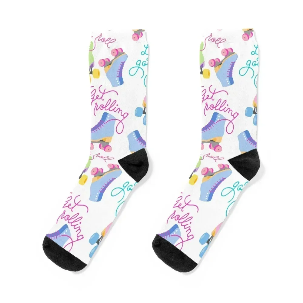 

Roller Skates Pattern (White Background) Socks set cute Hiking boots tennis Boy Socks Women's