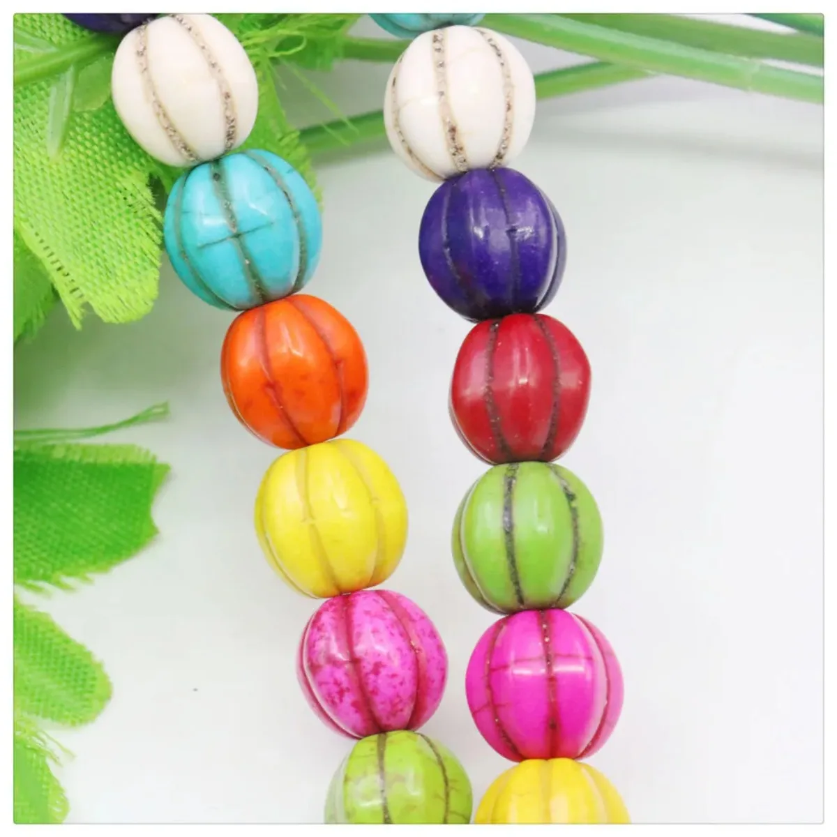 10 12 14 مللي متر متعدد الألوان اليقطين تركيا الفيروز فضفاض الخرز يدوية ل عقد دي اي واي سوار صنع المجوهرات تصميم النساء فتاة