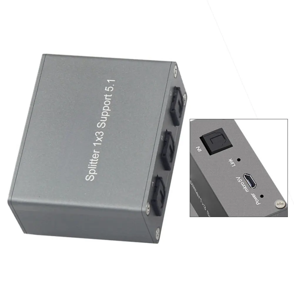 1PCS Digital Audio Splitter 1x3 SPDIF Optical Triple Adapter For PS4/TV/Amplifier For PS4/XBOX/televisions Gaming Consoles