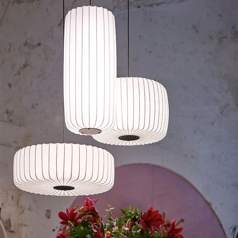 

Modern Silk E27 Pendant Lights Nordic Home Decor Designer Lamp Living Dining Room Bedroom Loft Wabi Sabi Chandelier