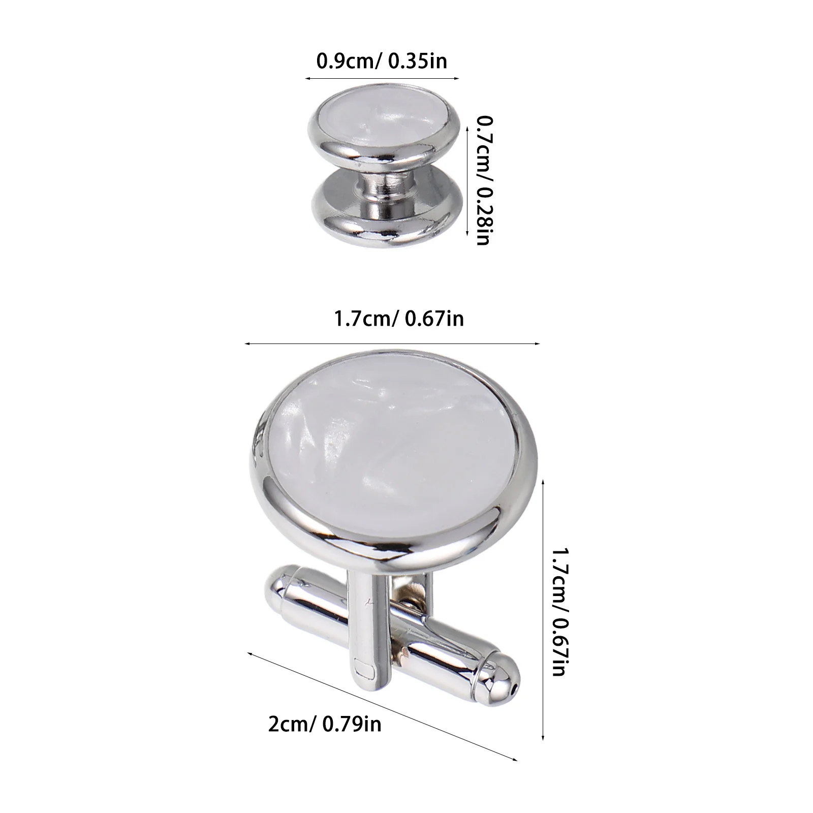 1Set French Cuff Shirt Accessories for Men Cuff Links Studs Set Round Drip Oil Shell Elegant Dress Shirt Studs Tuxedo Buttons