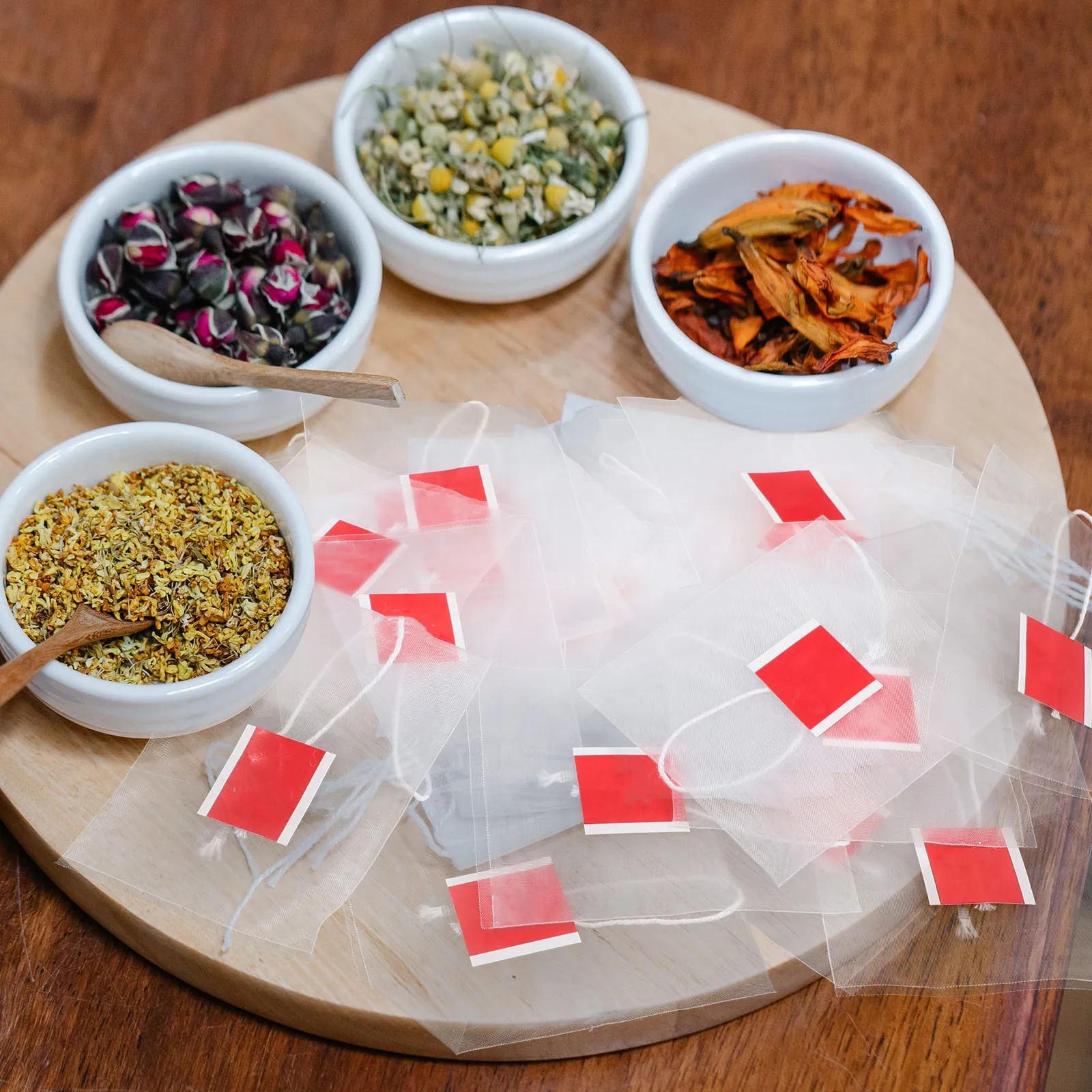 

100Pcs Tea Bag Filter Bags Nylon Mesh Loose Leaf Tea Infuser for Coffee Spice Herbal Flower Fruit Chinese Medicine Soup