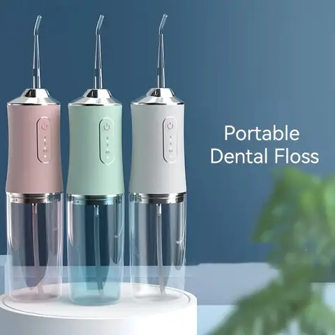 휴대용 구강 Irrigator 치과 물 Flosser USB 충전식 워터 제트 치실 치아 선택 팁 220ml 3 모드 치아 클리너