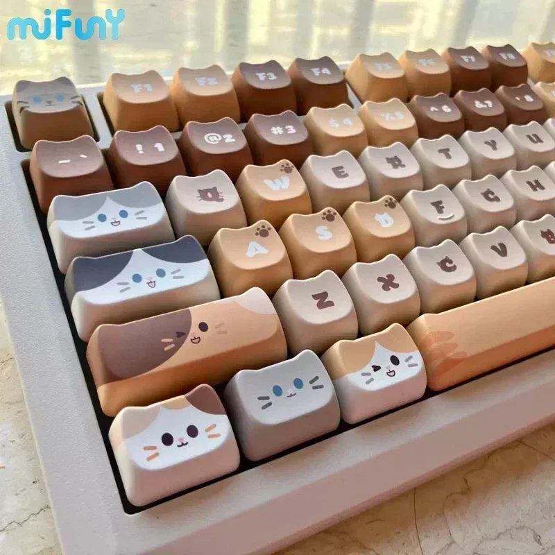 

MiFuny Keycap Animal Cute Cat тематический набор колпачков для клавиш на заказ PBT MAO Profile Dye-sublimation VCartoon колпачки для клавиш для механической клавиатуры