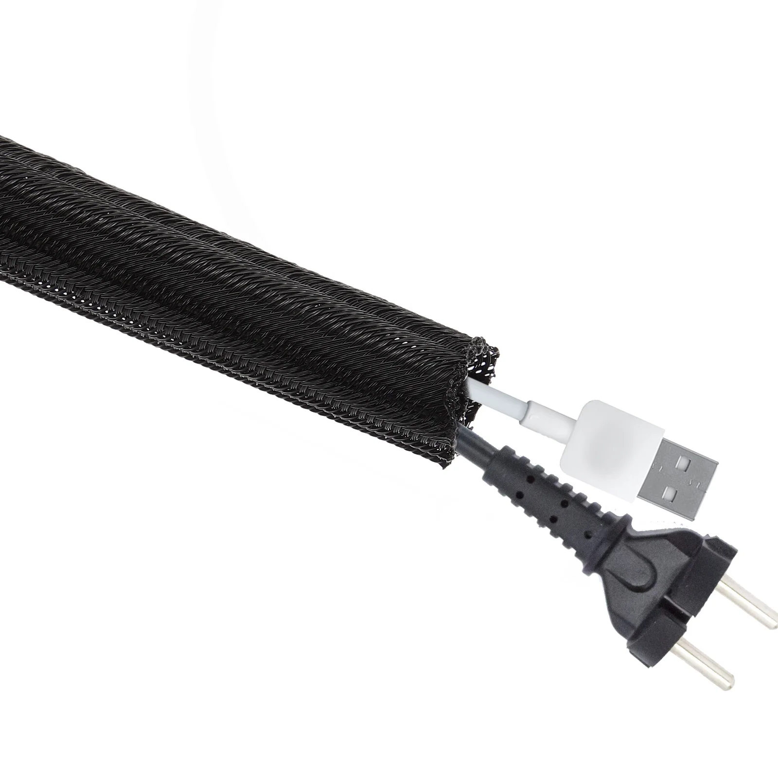 

Cable Sleeve 2m Cord Management Wire Organizer Chew Resistant Protective Tube for Computer Charging Cord Protector Desk Wrap
