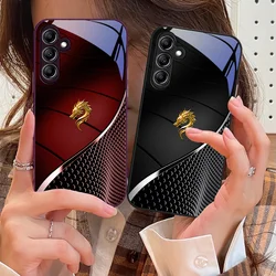 Tempered Glass Phone Case for Samsung Galaxy A14 4G 20 30 52 20S 21S 22 A25 32 33 34 42 50 51 53 54 70 71 72 73 5G dragon