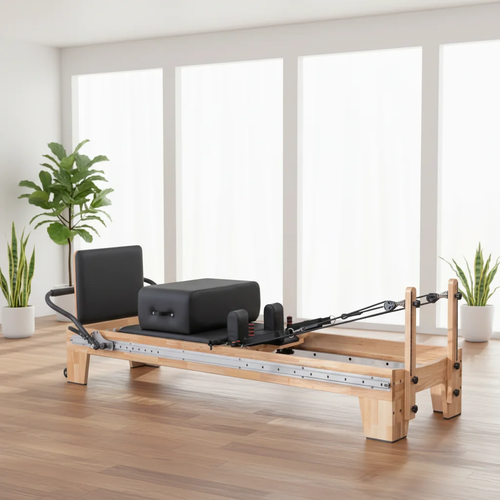 DEREN Full Orbit Oak and Maple Wood Pilates Reformer Durable Body Balanced Machine Training Bed for Studio and Home Use