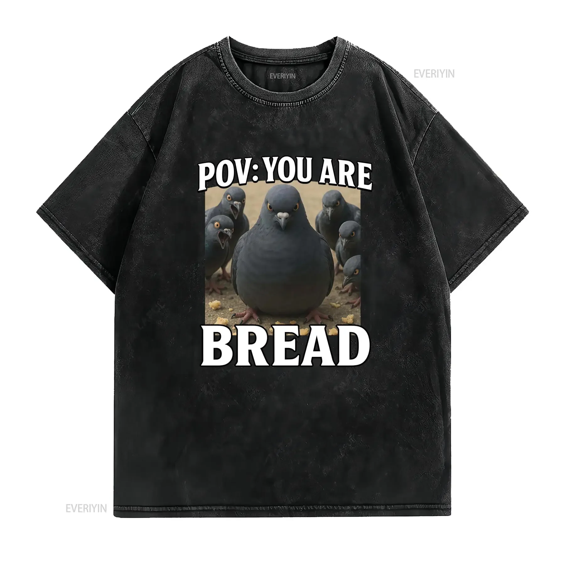 Funny Pigeon T Shirt Birdy Bird Meme Cringe Popular Oddly Specific Unhinged vintage Washed Soft homme streetwear
