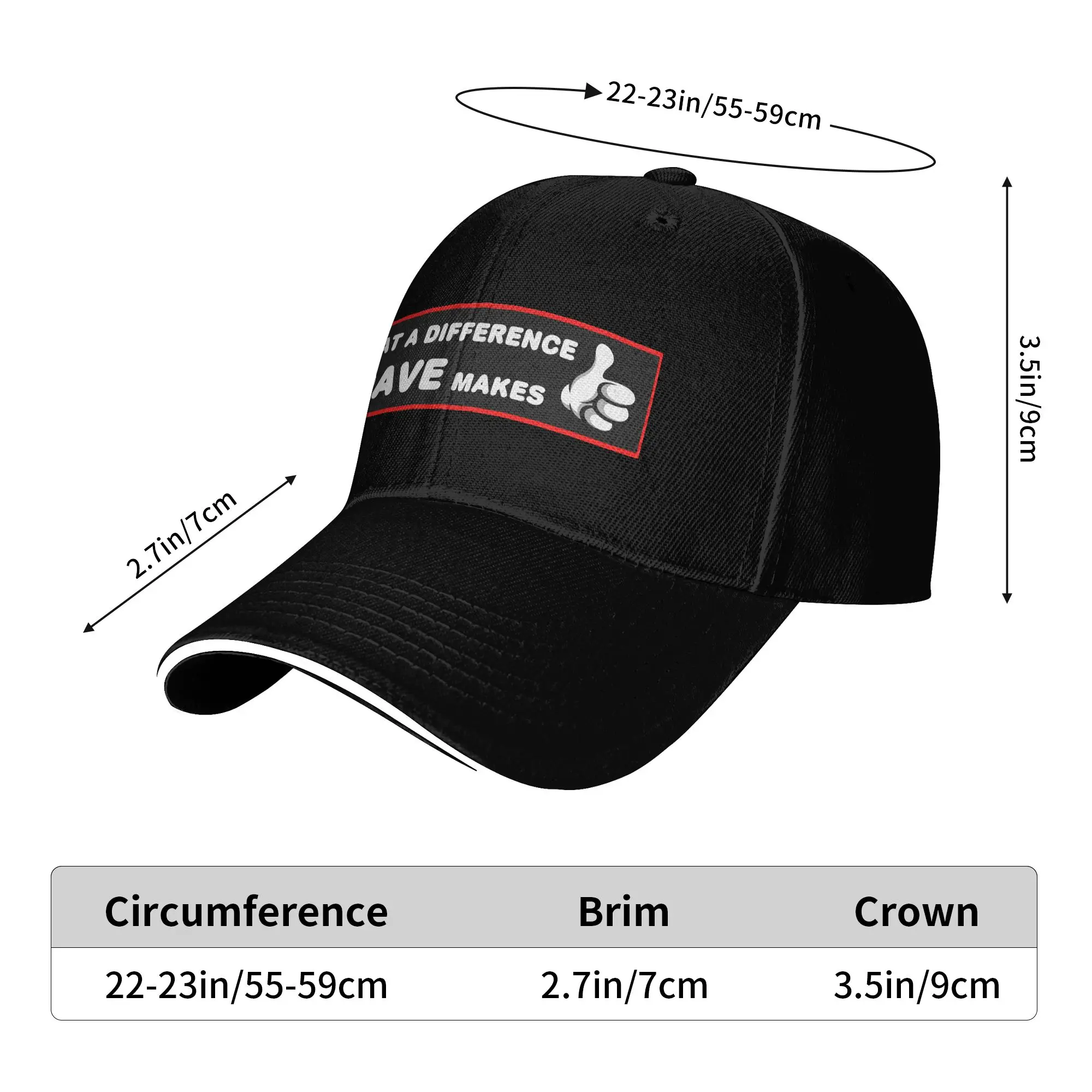 What A Difference A Dave Makes Baseball Cap  Outdoor Sport Sun-Proof Trucker Hat Couple Women y2k Retro Design Baseball Caps