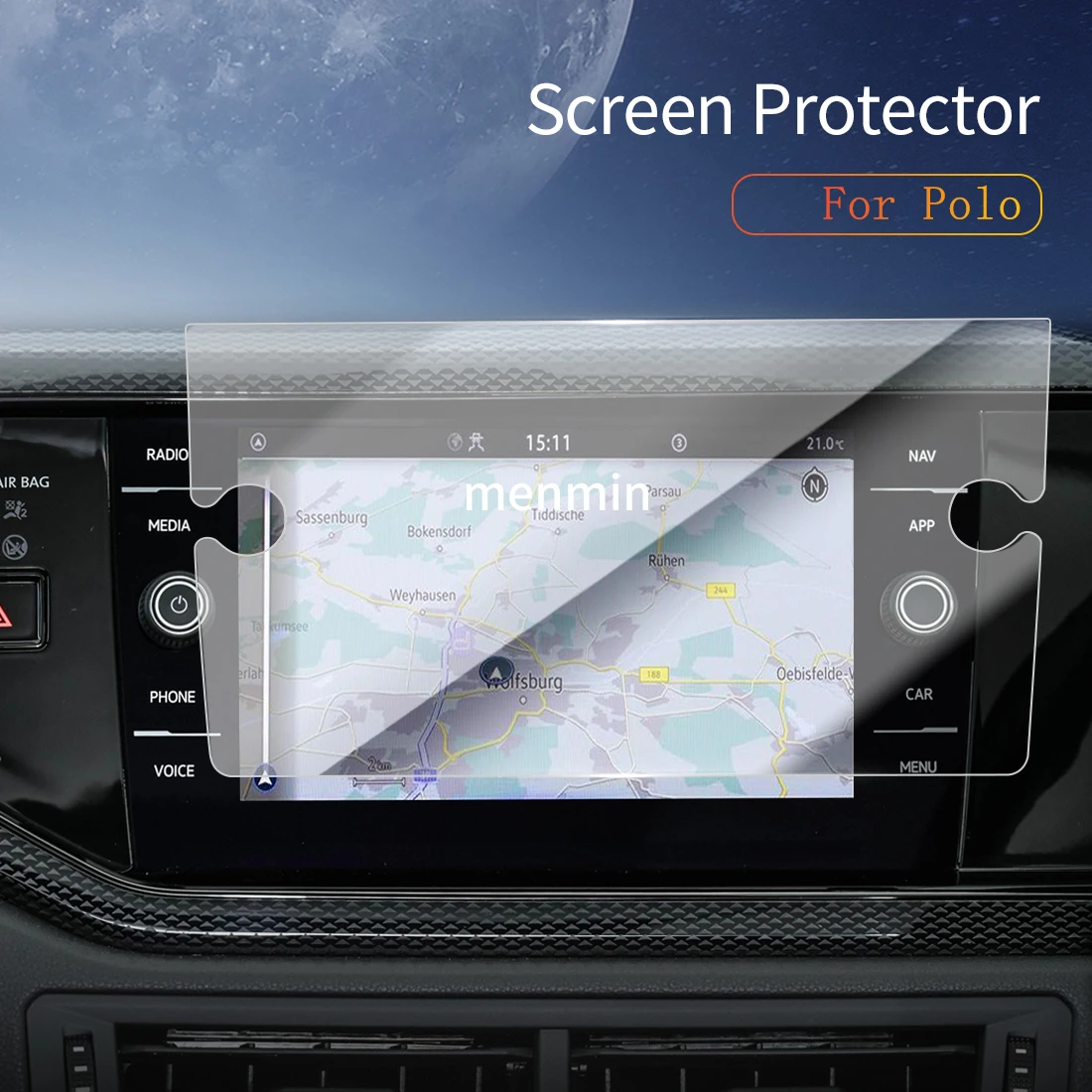 

Car Stickers Dash Carplay Mirror Screen Protector Display Tempered Glass Protective Film Vehicle For25 VW Polo