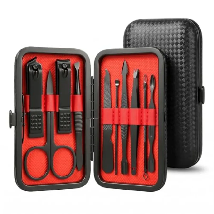 

Nail Clippers Set, 10 PCS Professional Manicure Set and Pedicure Kit with Travel Case, Father's Day, for Men and Women