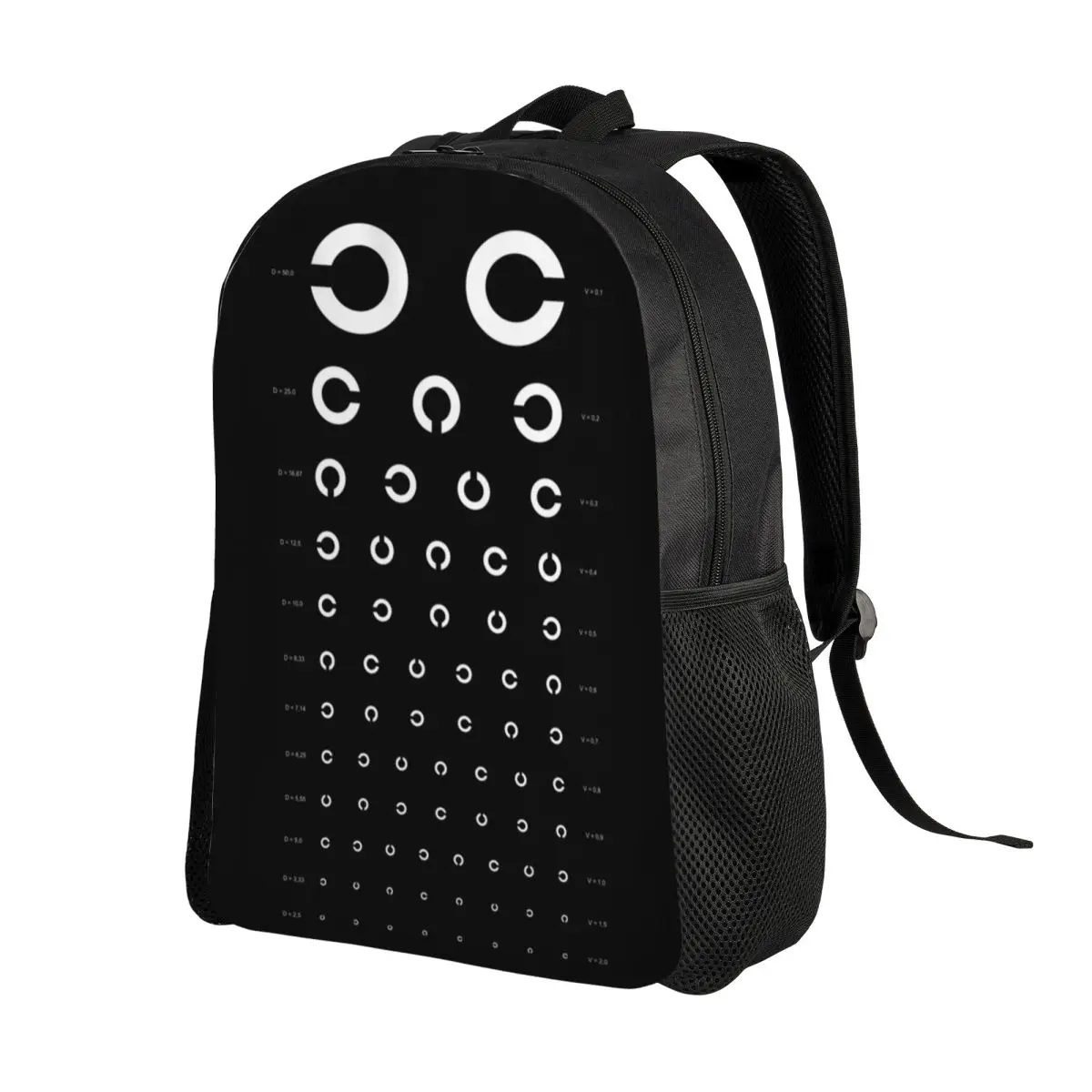 Mochila Oftalmologista Impermeável, School College Eye Exam Chart Bag, Print Bookbag para Homens e Mulheres