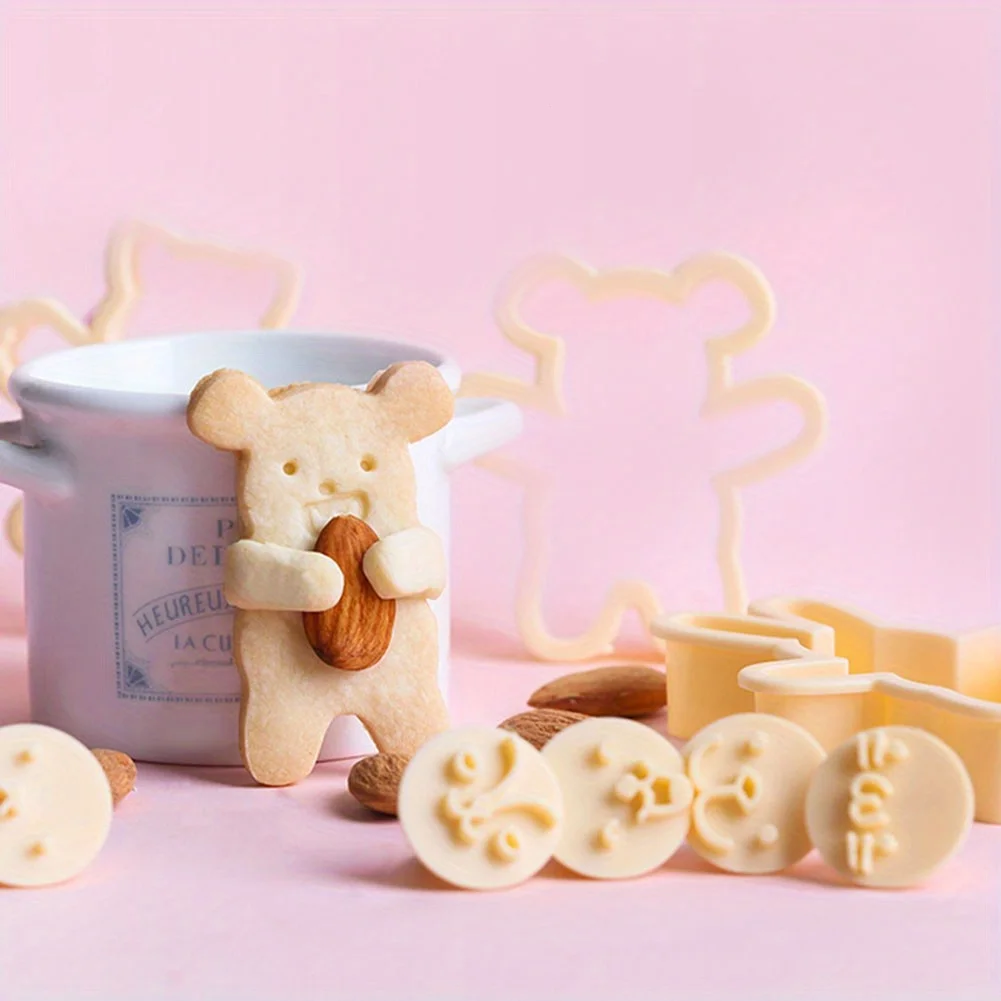 4-teiliges Bären-Ausstecher-Set, Fondant-Ausstecher, Kuchendekoration, Formen, Lebensmittel-Deko-Ausstecher und Stempelset