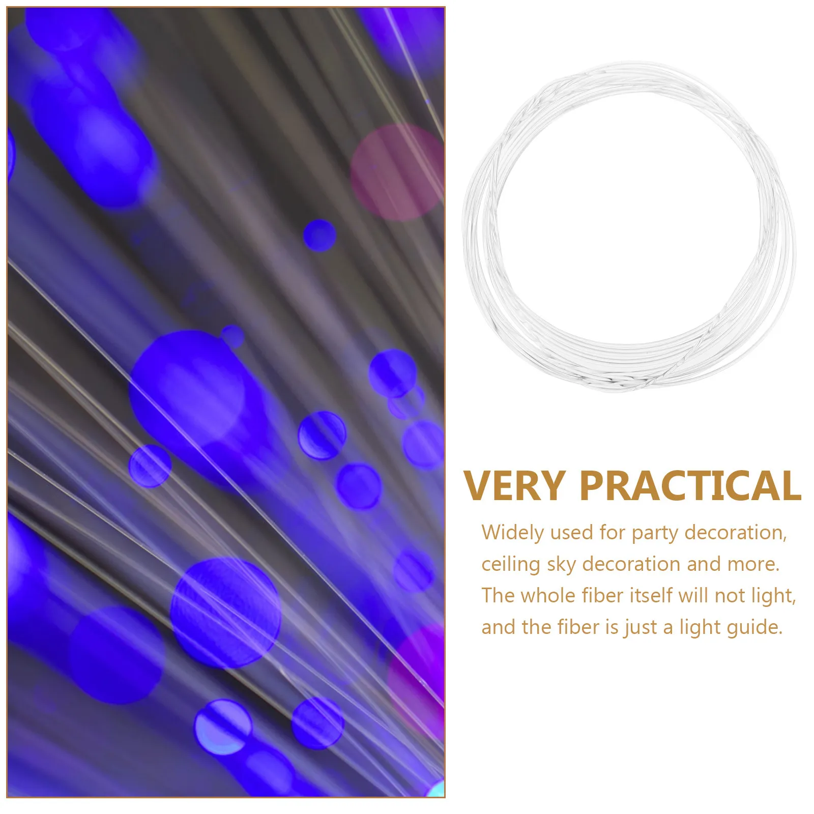 

1 шт. 2 м прозрачный оптоволоконный кабель из прочного материала MMA без световодного сердечника, идеально подходит для потолочного атмосферного освещения, пластиковое волокно