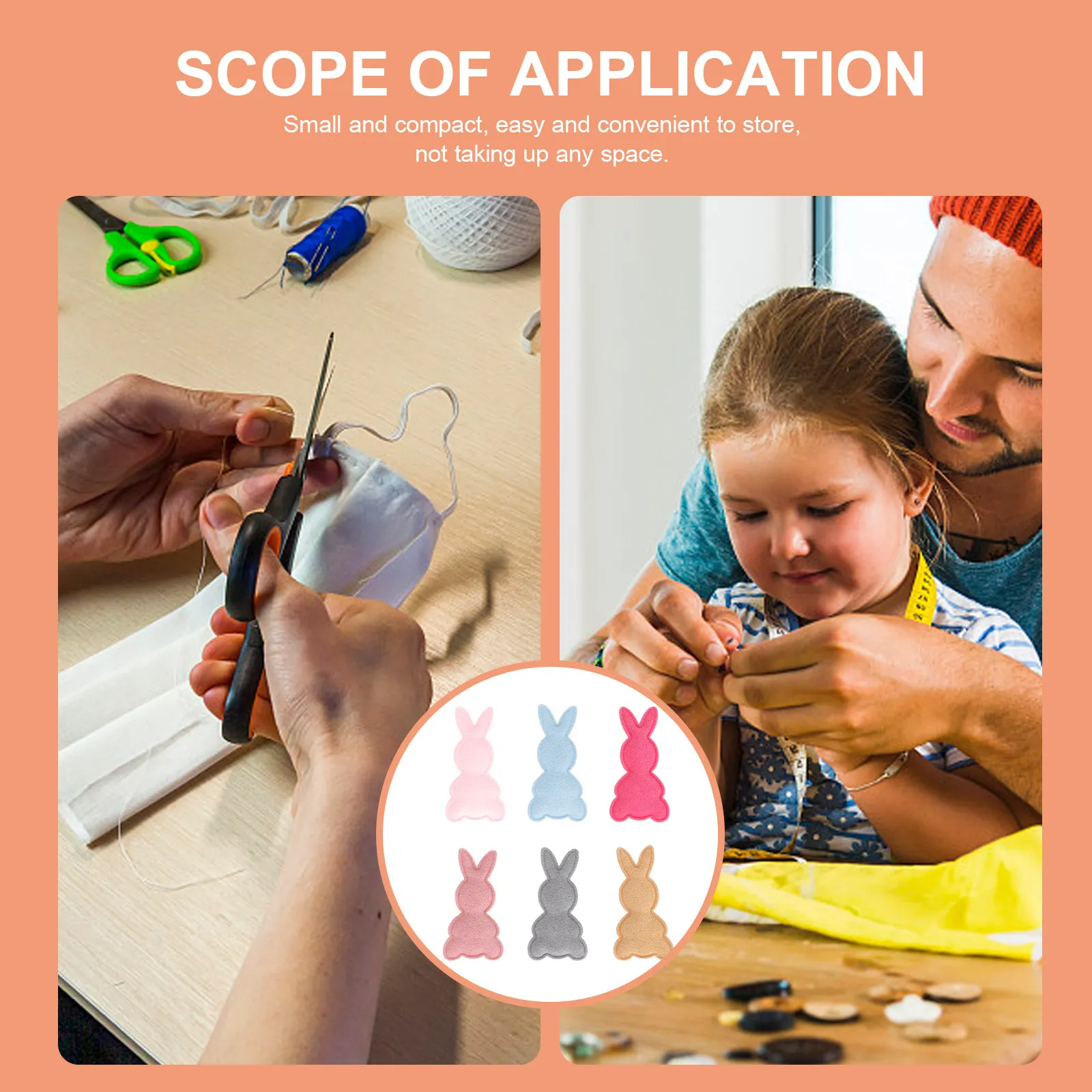 

50 шт. нашивок-аппликаций для одежды: зайчики, милые кролики, декор для рукоделия, ремонта одежды, сумок, шляп, обуви, заколок для волос