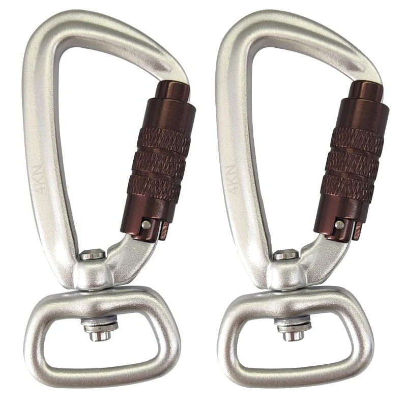 2/4 Stück 4KN Heavy Duty Wirbel Selbstsichernder Karabinerhaken Hundeleine Clip Snap 7075 Luftfahrt Aluminium Drehbolzen Karabinerhaken Drehgelenk – Detail 4