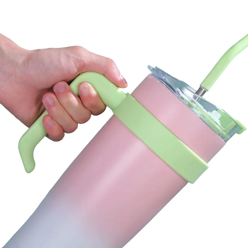 وصول 40 أوقية بهلوان عزل الصوت زجاجة محمولة من الفولاذ المقاوم للصدأ مع غطاء مقبض وأوقية من القش Termo para agua caliente