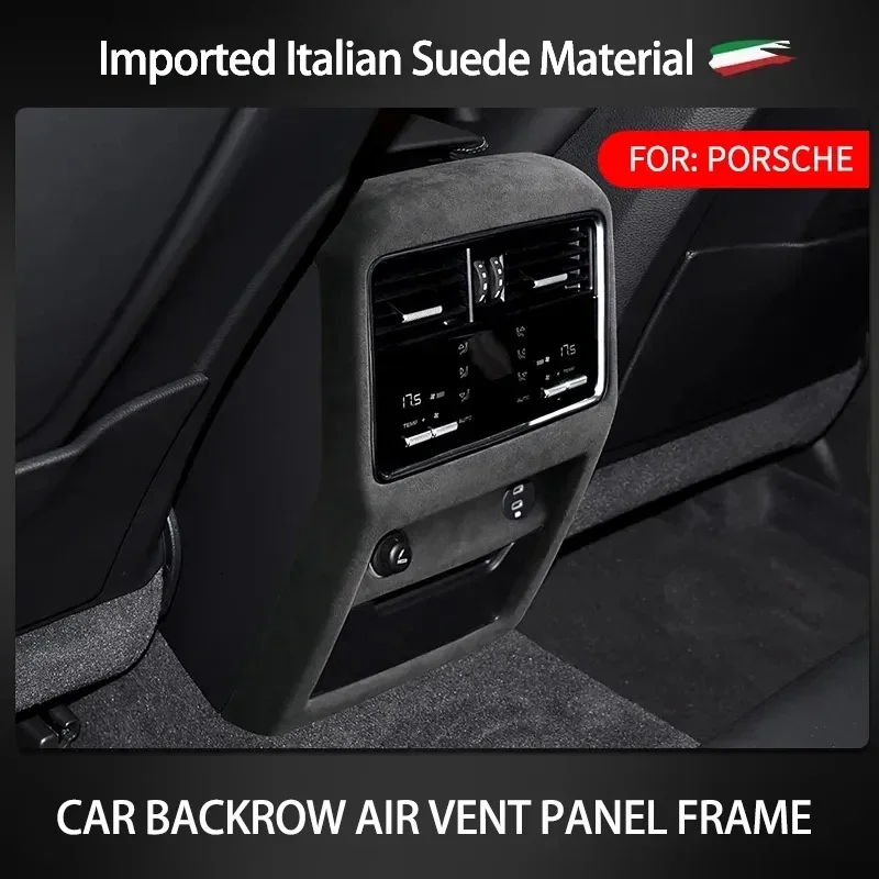 

Top Suede Car Interior Rear Seat Air Condition AC Vent Outlet Cover Trim For Porsche Cayenne 2019 2020 2021 2022 2023 2024