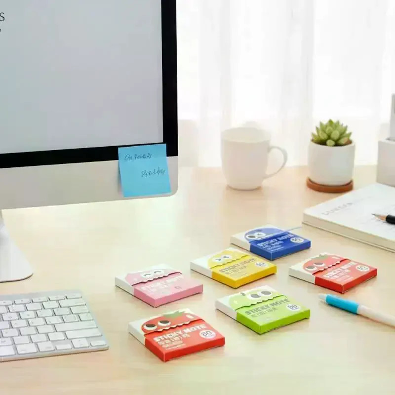 Pull-Type Sticky Note Pearlescent Transparent Paper: 80 Sheets/Box Self-Adhesive Memo Office School