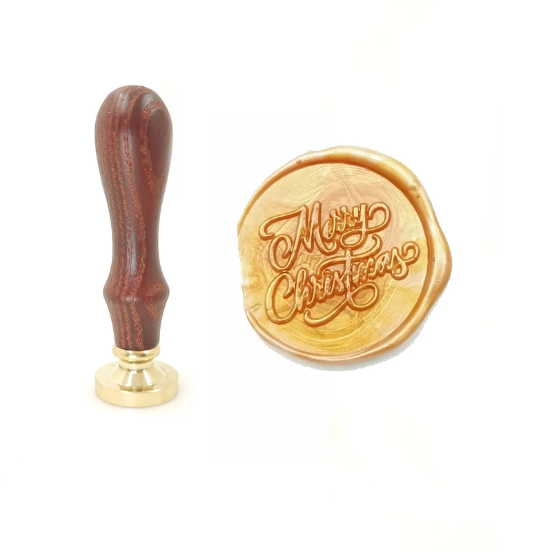

Vintage Merry Christmas Wax Stamp Exquisite wood handle,DIY Ancient Seal Retro Stamp,Personalized Stamp Wax Seal High Quality