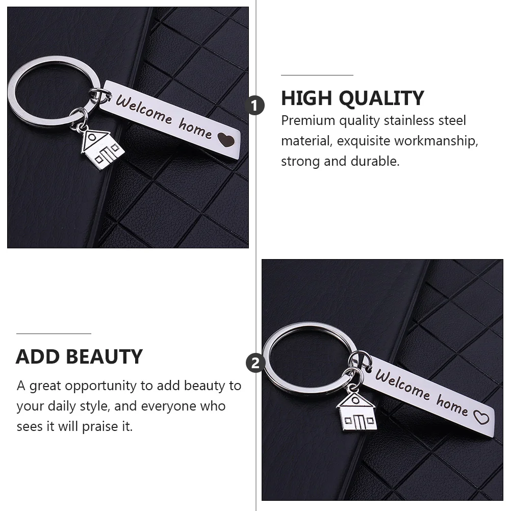 Key Chain Keychain Pendant Housewarming Keychains Welcome Home Rings Gift Holder Stainless Bag Accessory Wallet