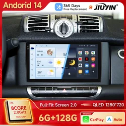 JIUYIN Android Auto Radio Smart Fortwo 451 2005 - 2015 Wireless Carplay 4G Car Multimedia GPS 2din autoradio