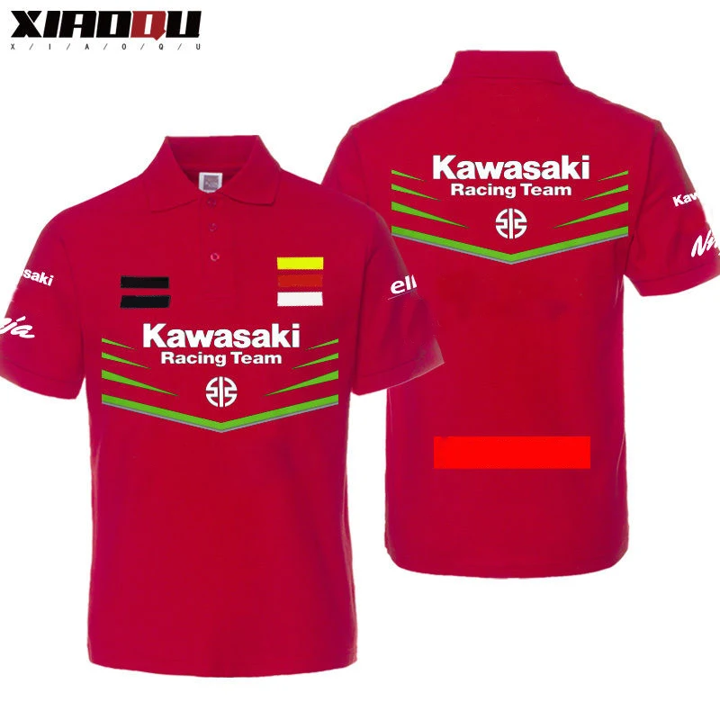 POLO de motocicleta Kawasakis para hombre, camiseta de manga corta de algodón puro, novedad de verano, 2024