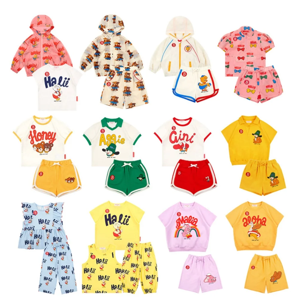 Summer Baby Sun-protective Clothing Set Children's Boy And Girl Cartoon T-shirt And Shorts Pant Set Children's Casual Sports Set