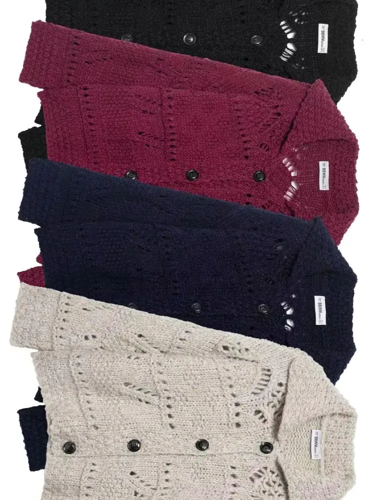 

HH женский зимний модный универсальный толстый игольчатый полый вязаный кардиган женский дышащий облегающий уличный повседневный короткий топ