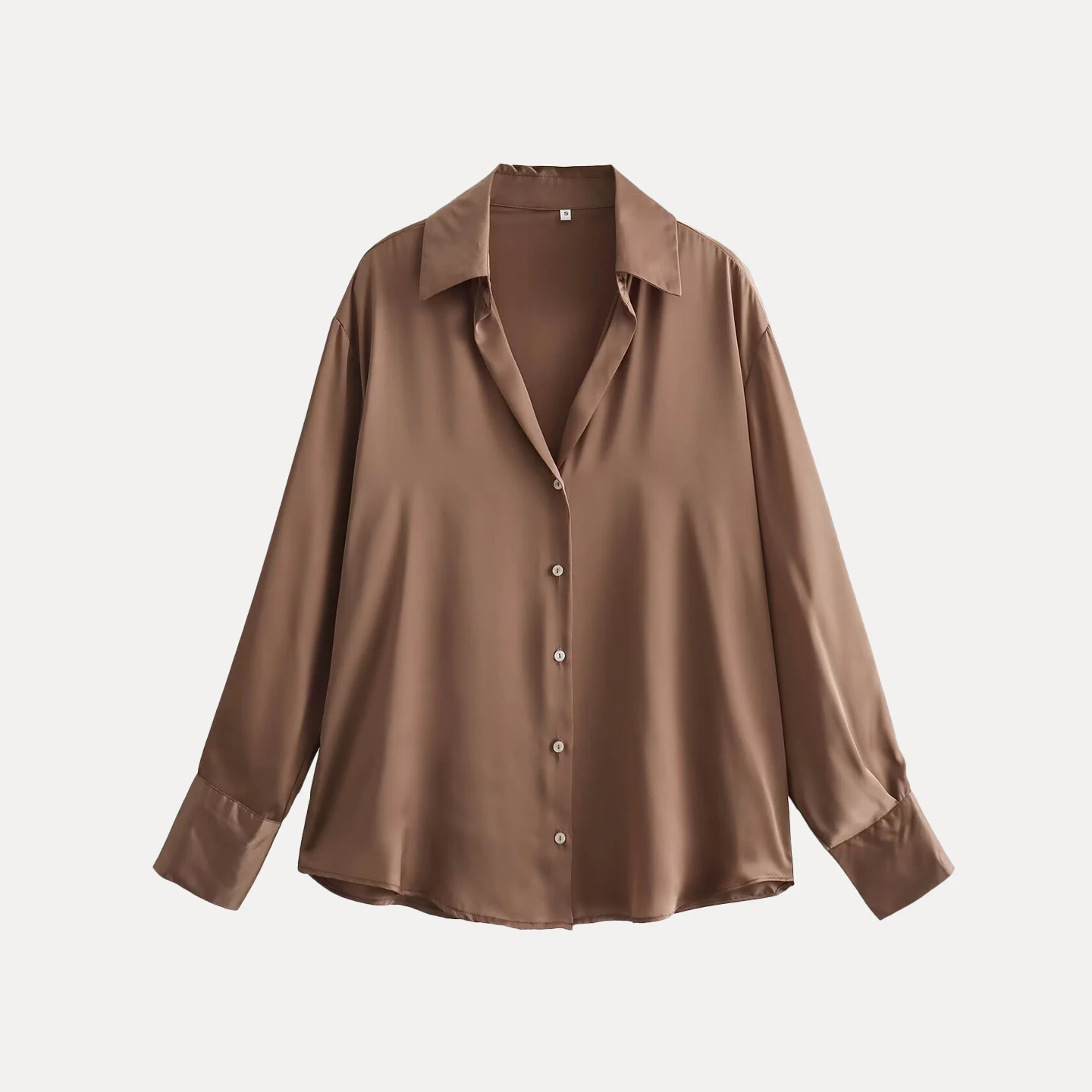 

Z Women's Faion Silk Satin irt 2025 New Sle Ele Aosphere Commute Loose Fit Long Sve Collar Striped