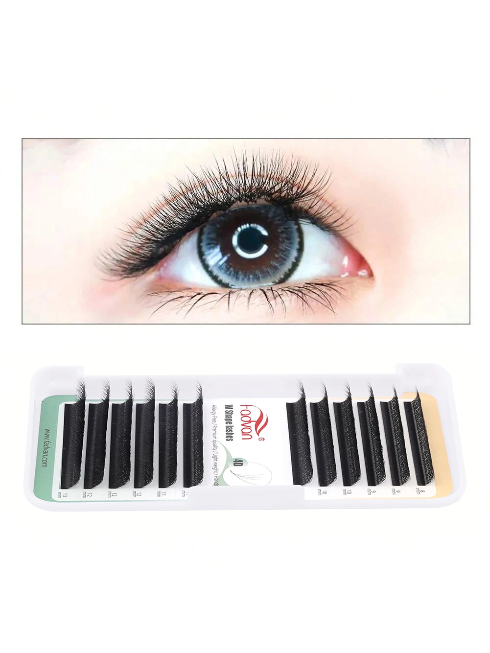 Fadvan 4D W lashes Black/Brown 4D Premade W Fan Lash Extensions 0.07 C/D Natural Soft Volume W Style Eyelashes