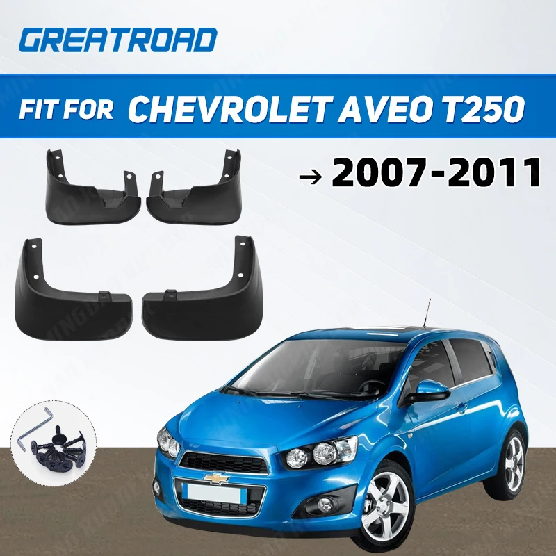 for Chevrolet Aveo T250 2007 2008 2009 2010 2011 Car Mud Flaps Front Rear Fender Flares Auto Mudflaps Mudguards Splash Guard