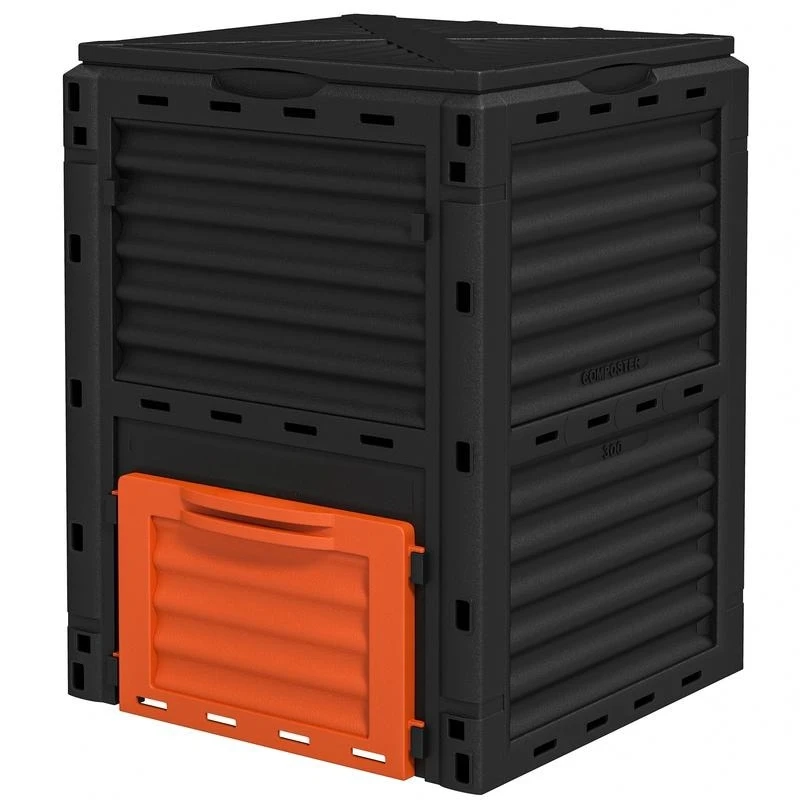 

Garden Compost Bin 80 Gallon Outdoor Large Capacity Composter Fast Create Fertile Soil Aerating Box, Orange